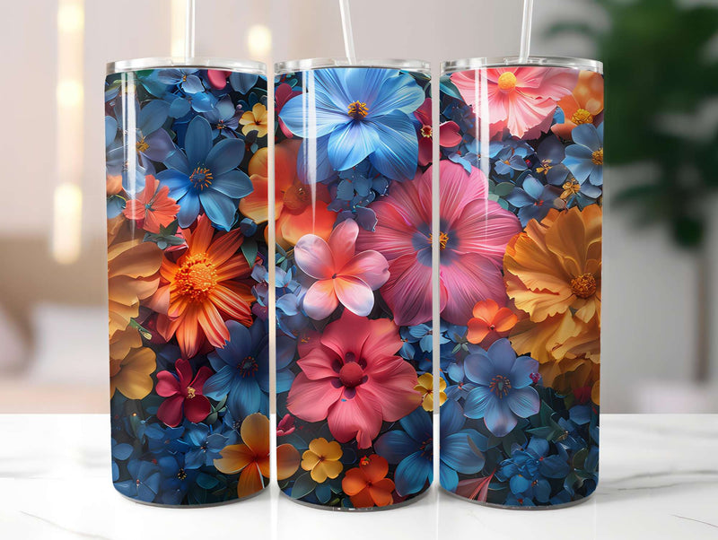 Floral Summer 3 Tumbler Wrap - CraftNest - Digital Crafting and Art