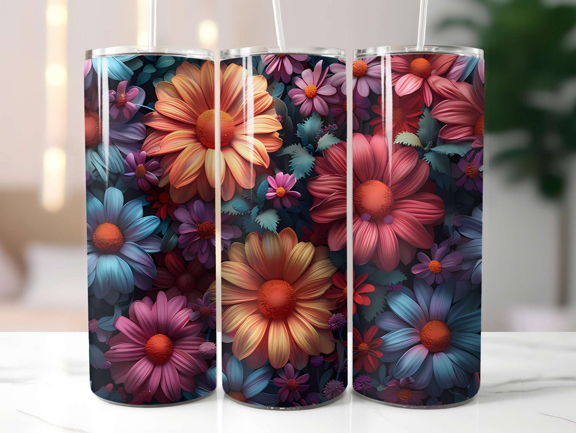 Floral Summer 1 Tumbler Wrap - CraftNest - Digital Crafting and Art