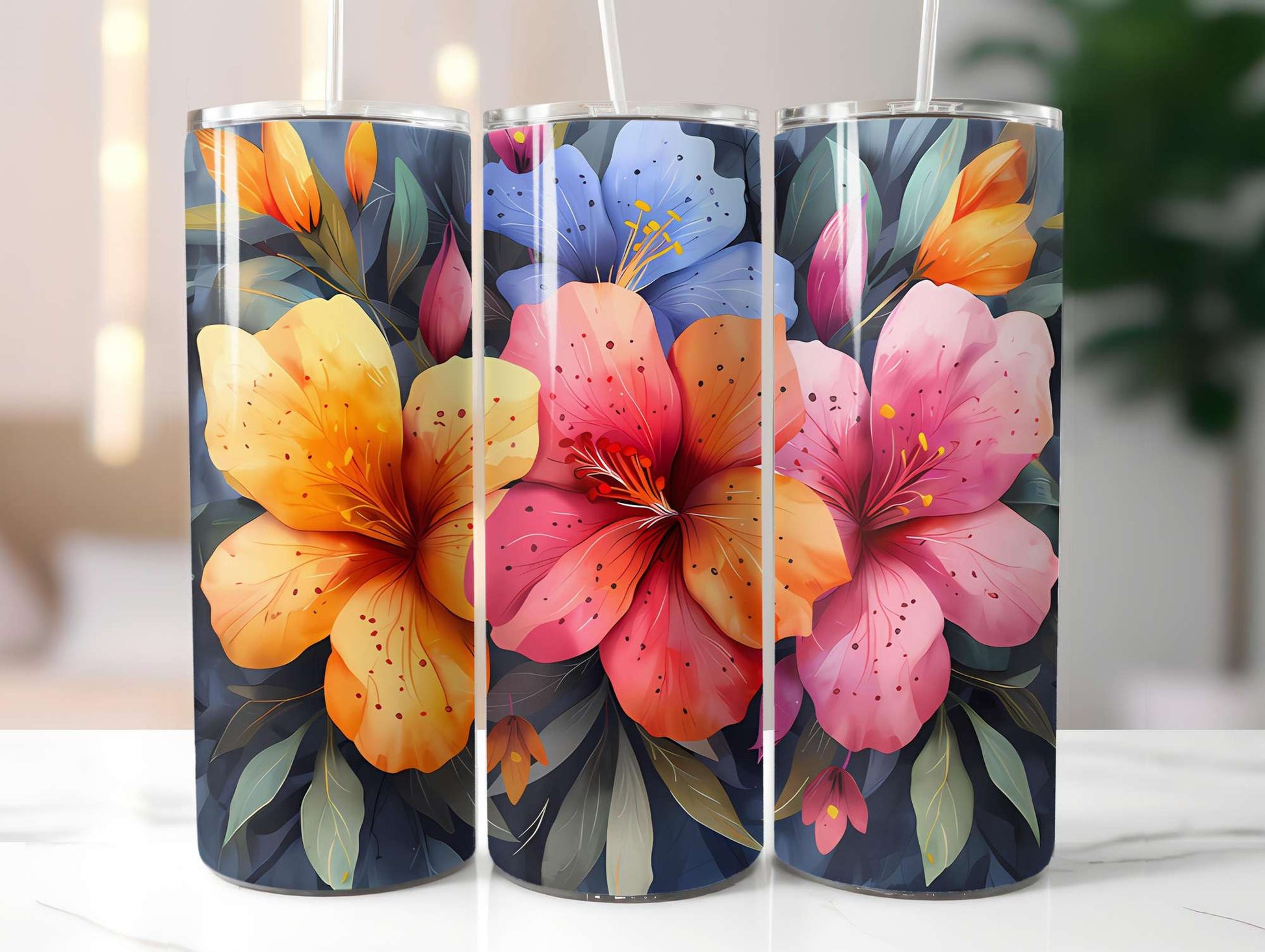 Floral Summer 1 Tumbler Wrap - CraftNest - Digital Crafting and Art