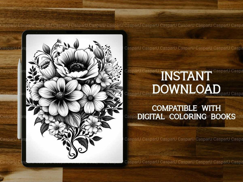 Floral Valentines Day Coloring Books - CraftNest