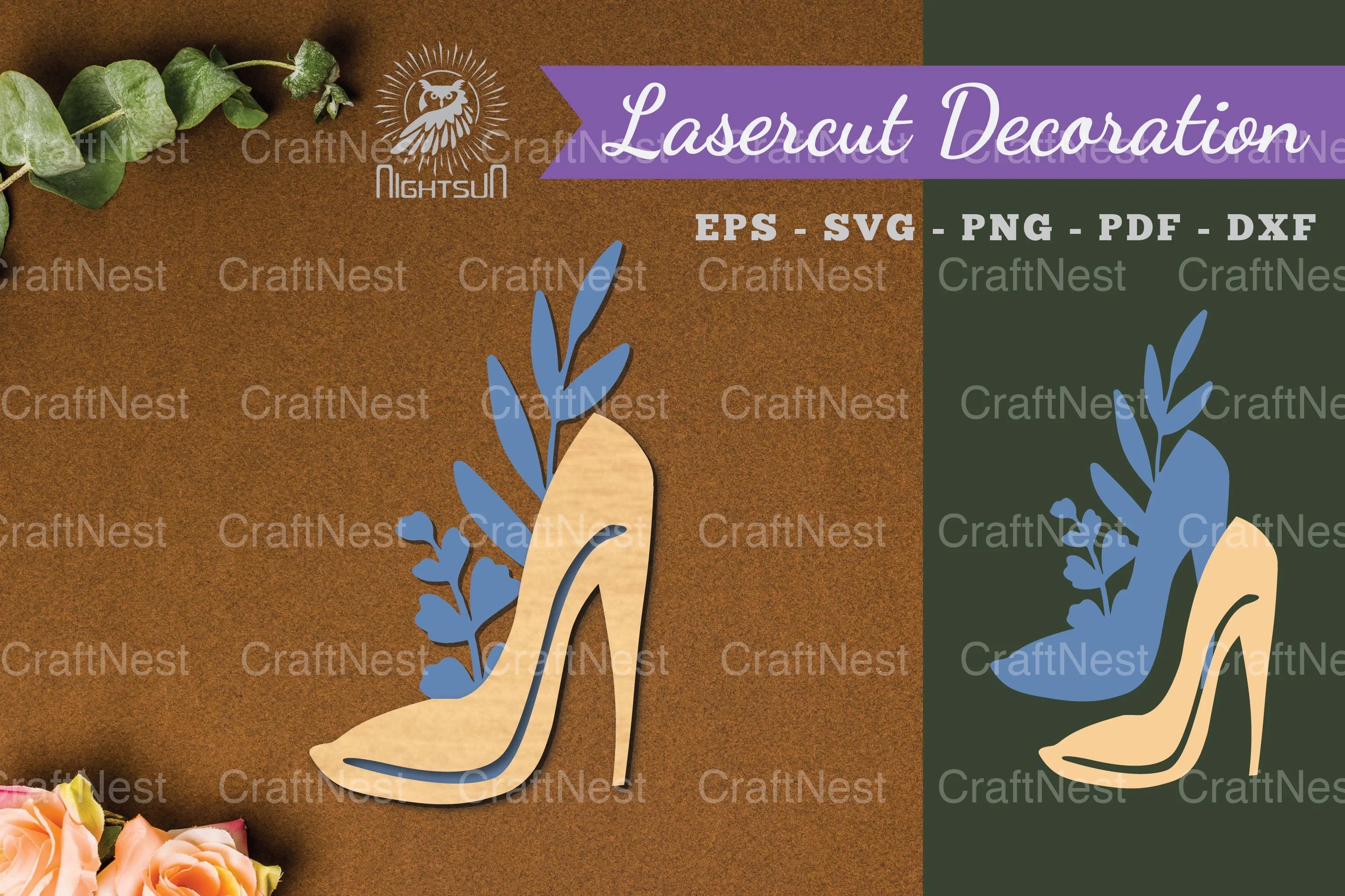Floral Footwear Laser Cut Decoration Clipart Bundle - CraftNest - Digital Crafting and Art