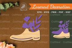Floral Footwear Laser Cut Decoration Clipart Bundle - CraftNest - Digital Crafting and Art