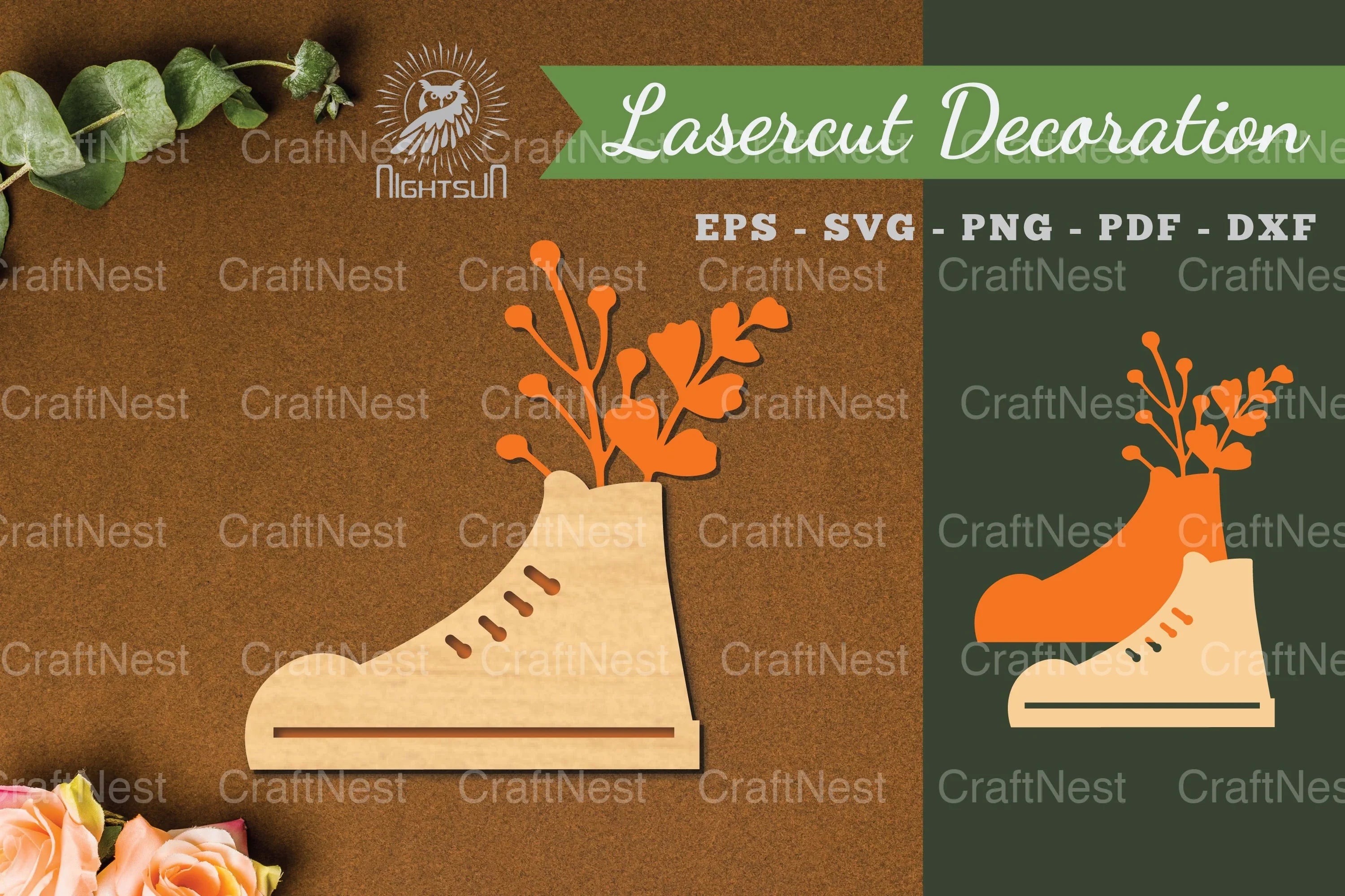 Floral Footwear Laser Cut Decoration Clipart Bundle - CraftNest - Digital Crafting and Art