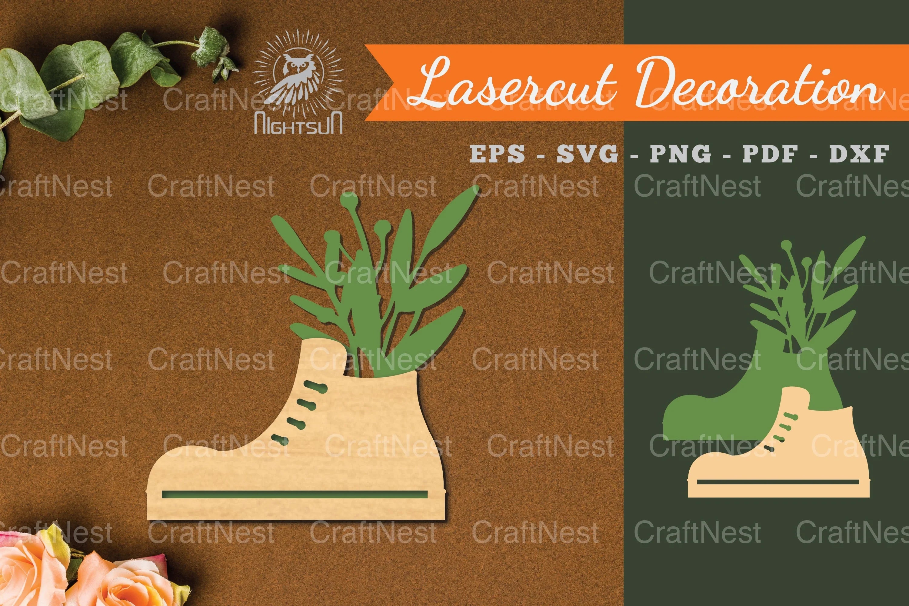 Floral Footwear Laser Cut Decoration Clipart Bundle - CraftNest - Digital Crafting and Art