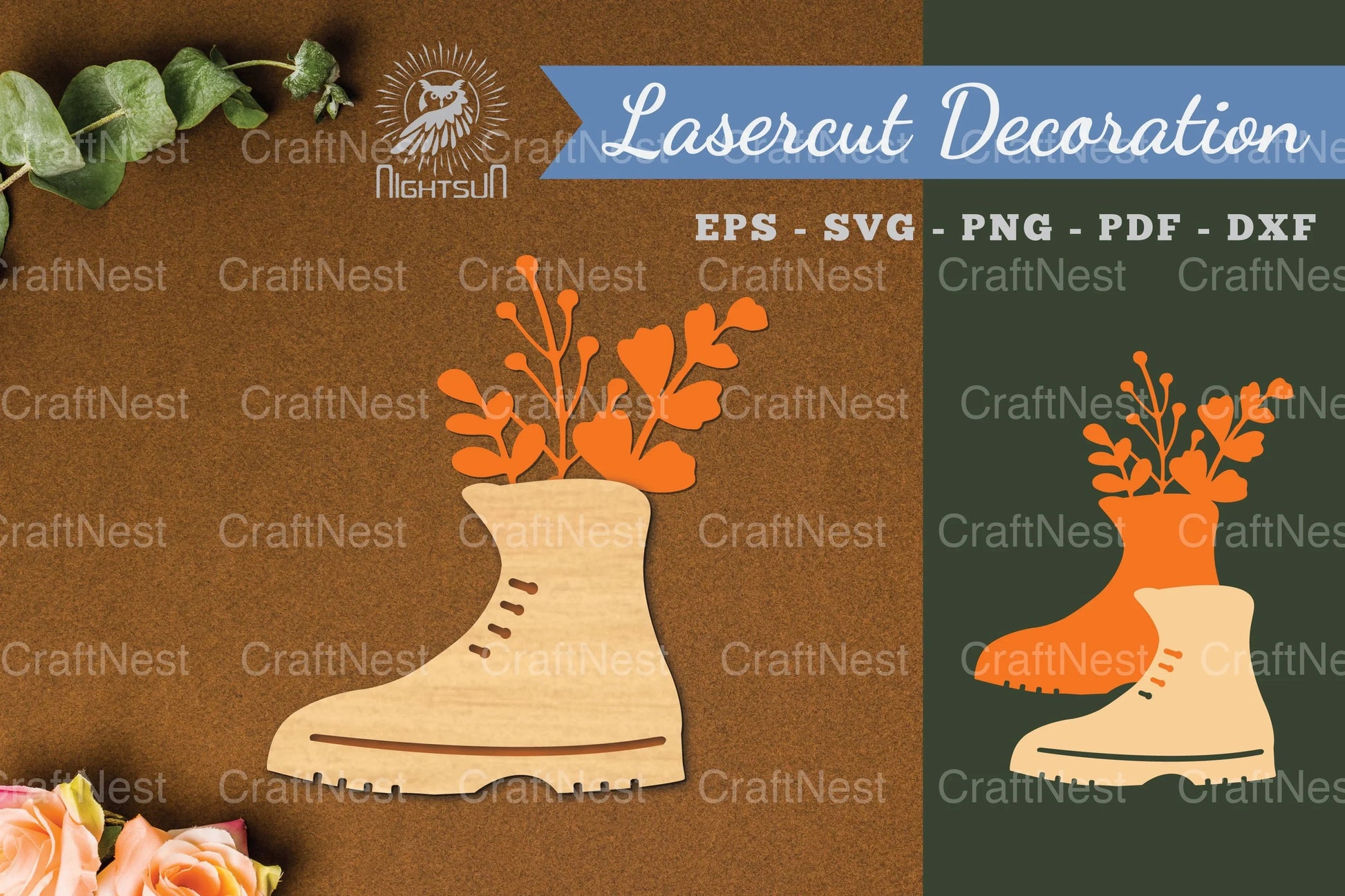 Floral Footwear Laser Cut Decoration Clipart Bundle - CraftNest - Digital Crafting and Art