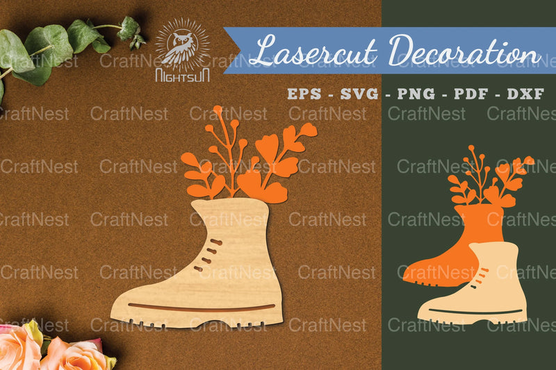 Floral Footwear Laser Cut Decoration Clipart Bundle - CraftNest - Digital Crafting and Art