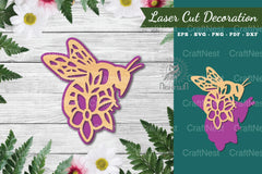 Flower Bee Laser Cut Decoration Bundle - CraftNest - Digital Crafting and Art