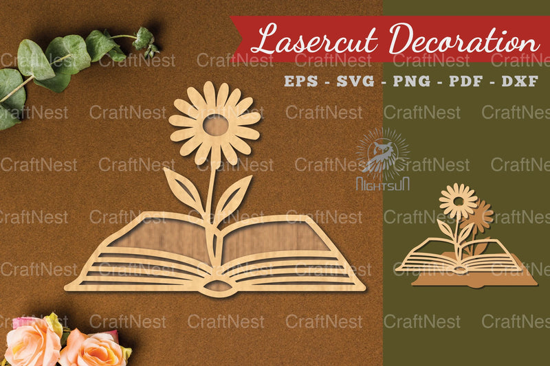 Flower Book Laser Cut Decoration Clipart Bundle - CraftNest - Digital Crafting and Art