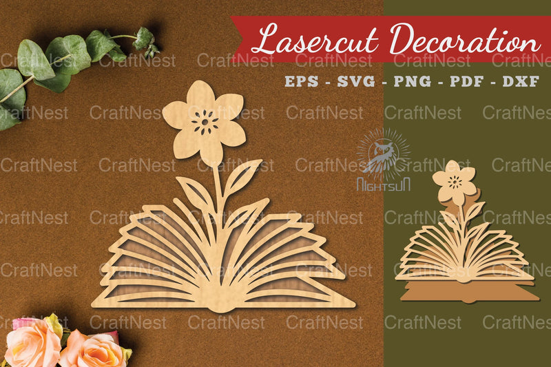 Flower Book Laser Cut Decoration Clipart Bundle - CraftNest - Digital Crafting and Art