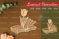 Flower Book Laser Cut Decoration Clipart Bundle - CraftNest - Digital Crafting and Art