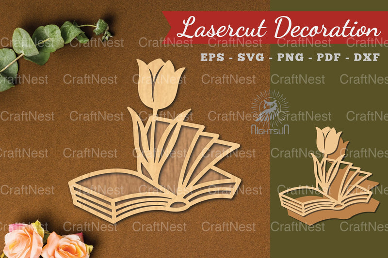 Flower Book Laser Cut Decoration Clipart Bundle - CraftNest - Digital Crafting and Art