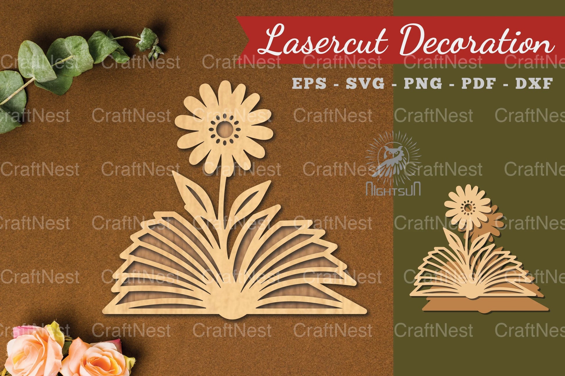 Flower Book Laser Cut Decoration Bundle - CraftNest - Digital Crafting and Art