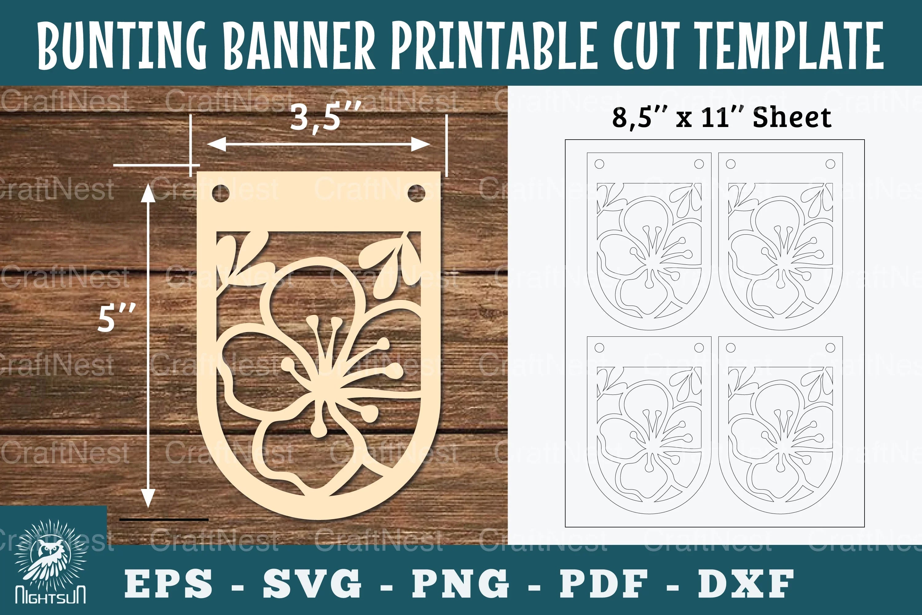 Flower Bunting Banner Printable Clipart Bundle - CraftNest - Digital Crafting and Art