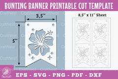 Flower Bunting Banner Printable Template Clipart Bundle - CraftNest - Digital Crafting and Art