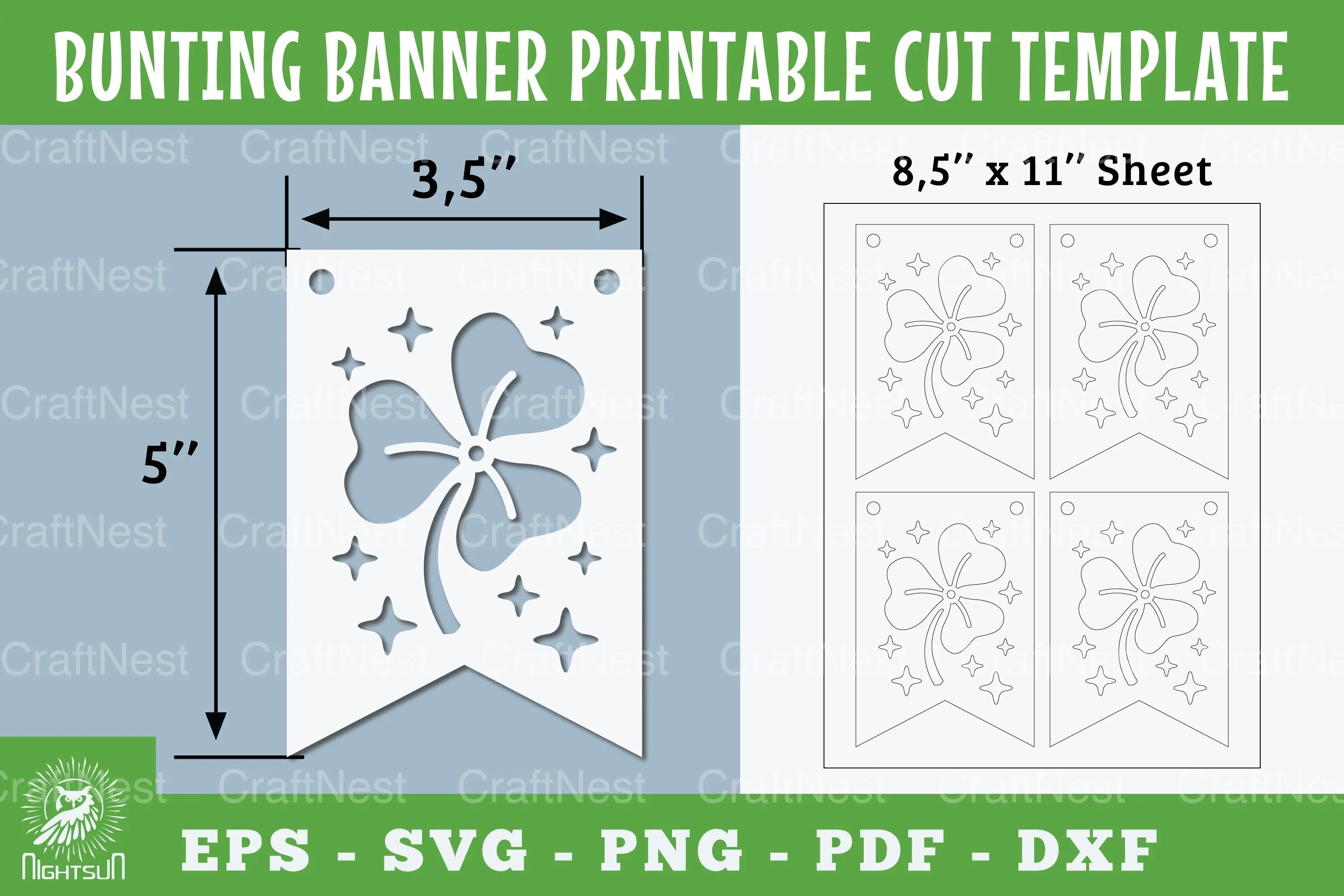 Flower Bunting Banner Printable Template Clipart Bundle - CraftNest - Digital Crafting and Art