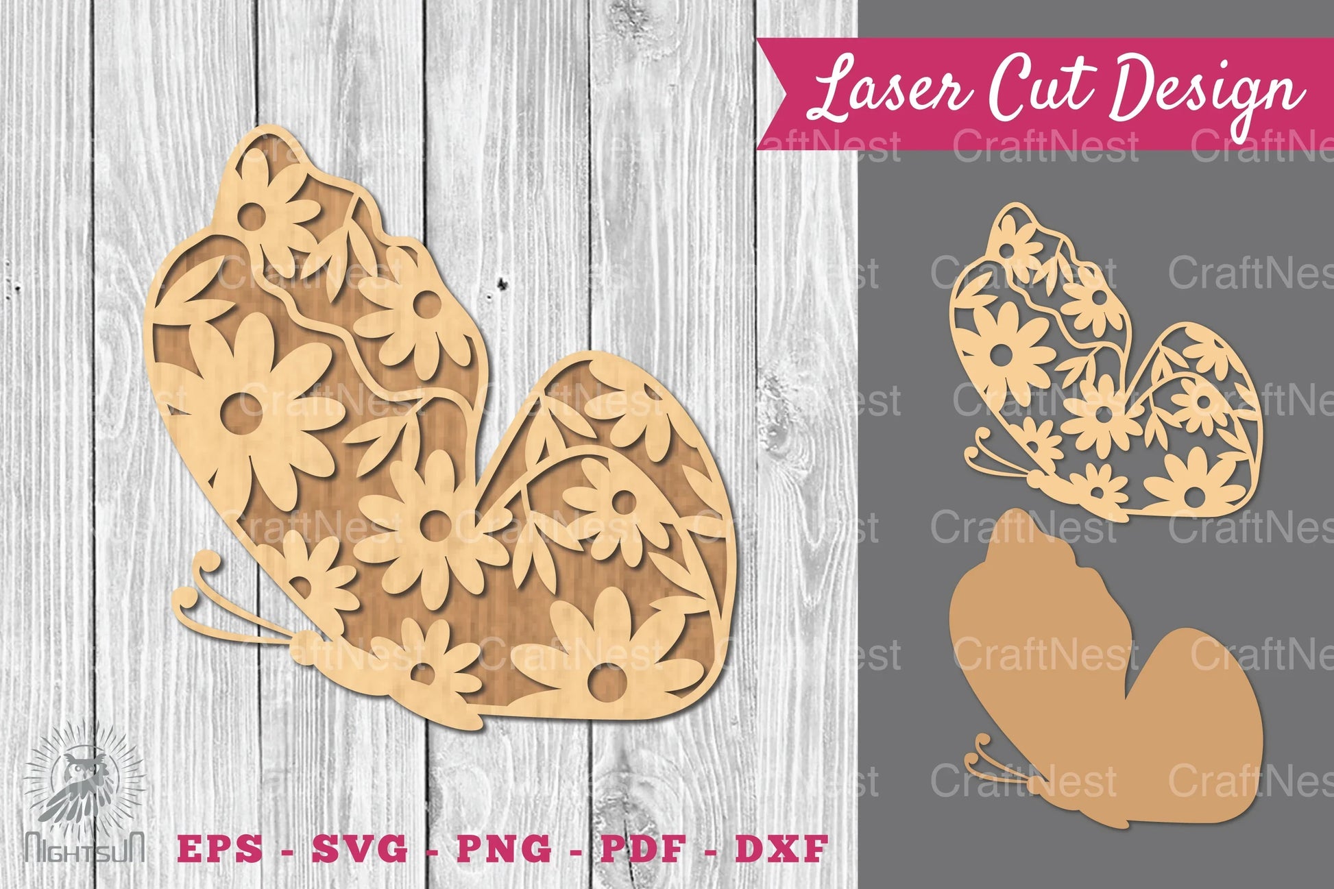 Flower Butterfly Laser Cut Decoration Clipart Bundle - CraftNest - Digital Crafting and Art