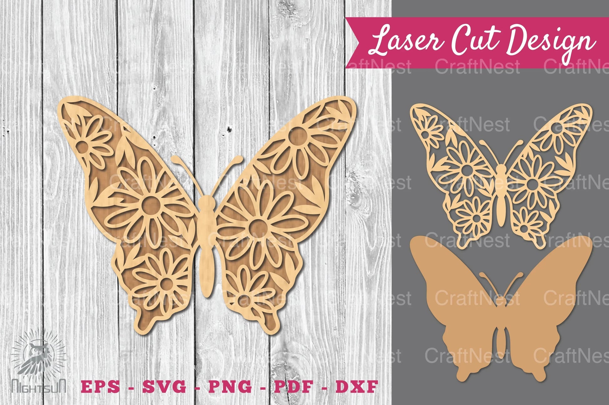 Flower Butterfly Laser Cut Decoration Clipart Bundle - CraftNest - Digital Crafting and Art