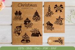 Flower Christmas Element Silhouette Clipart Bundle - CraftNest - Digital Crafting and Art