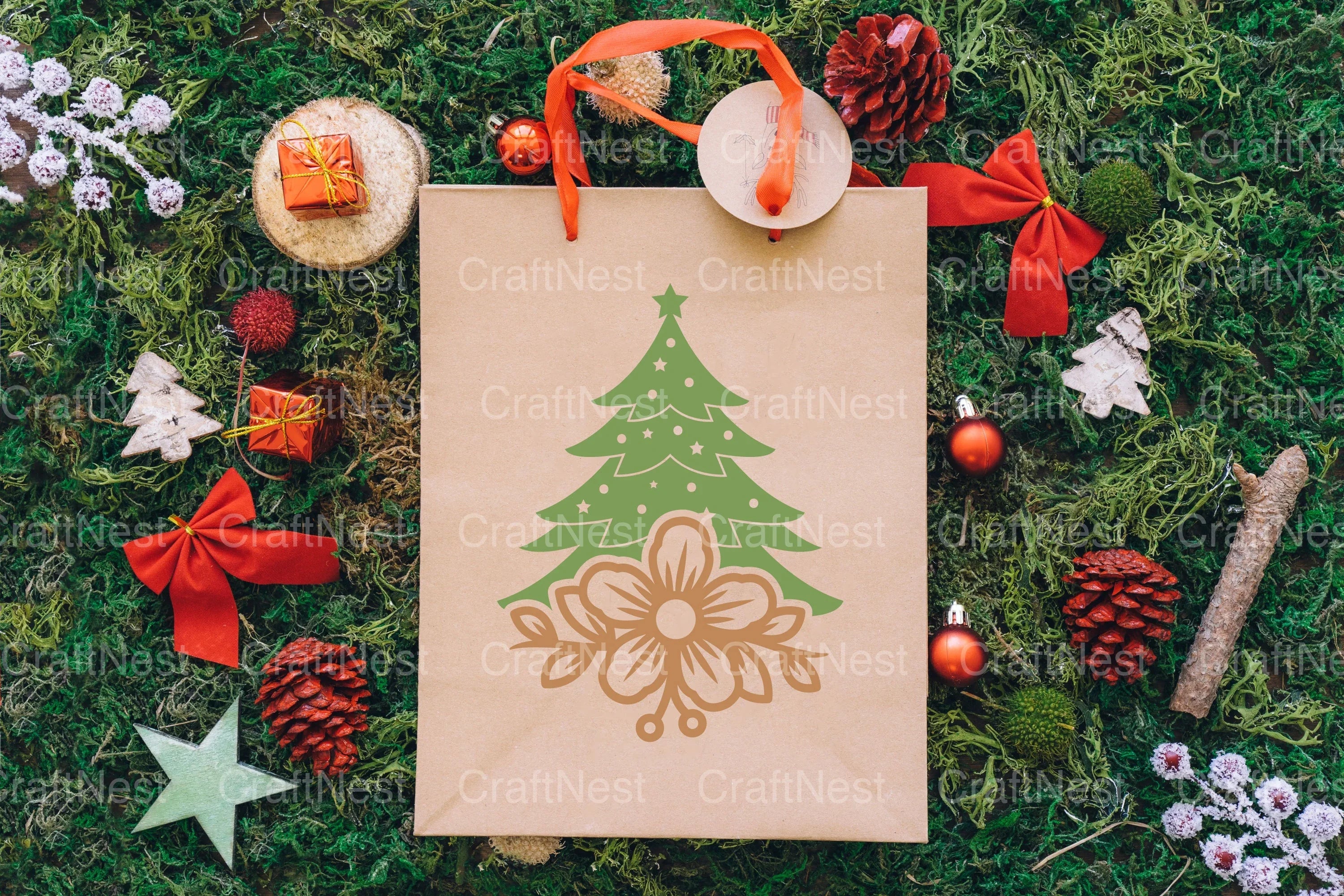 Flower Christmas Element Silhouette Clipart Bundle - CraftNest - Digital Crafting and Art