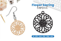 Flower Earring Lasercut SVG Bundle - CraftNest - Digital Crafting and Art