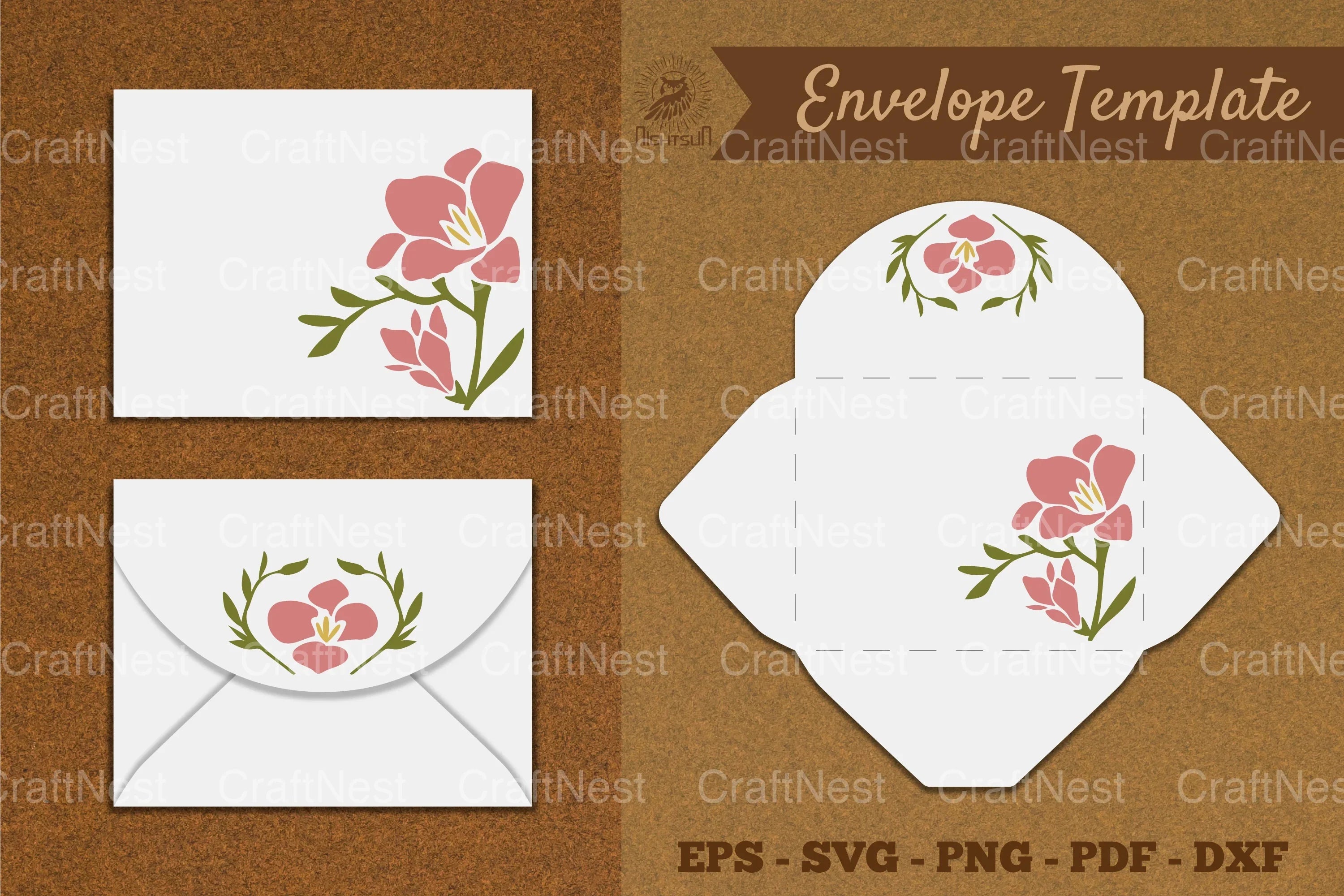 Flower Envelope Template SVG Bundle - CraftNest - Digital Crafting and Art
