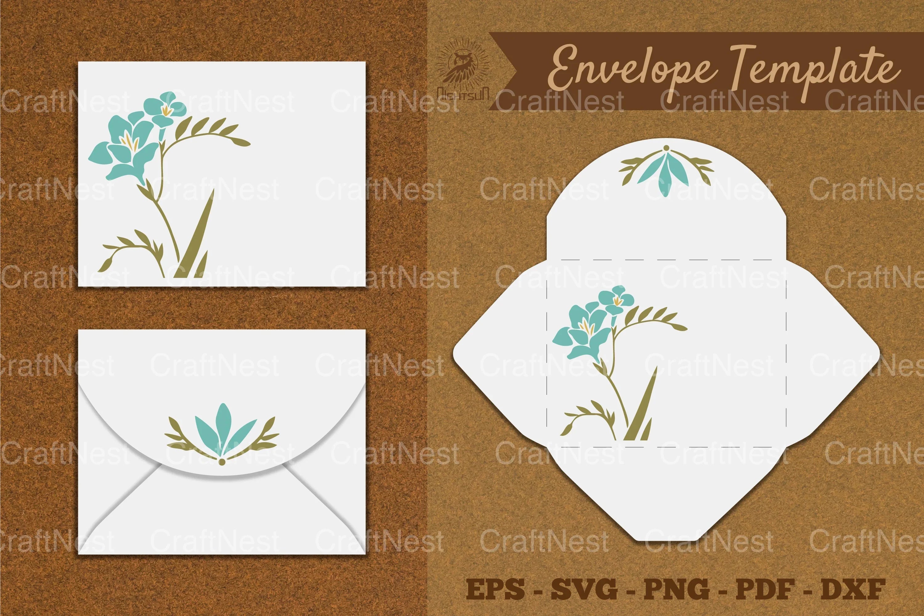 Flower Envelope Template SVG Bundle - CraftNest - Digital Crafting and Art