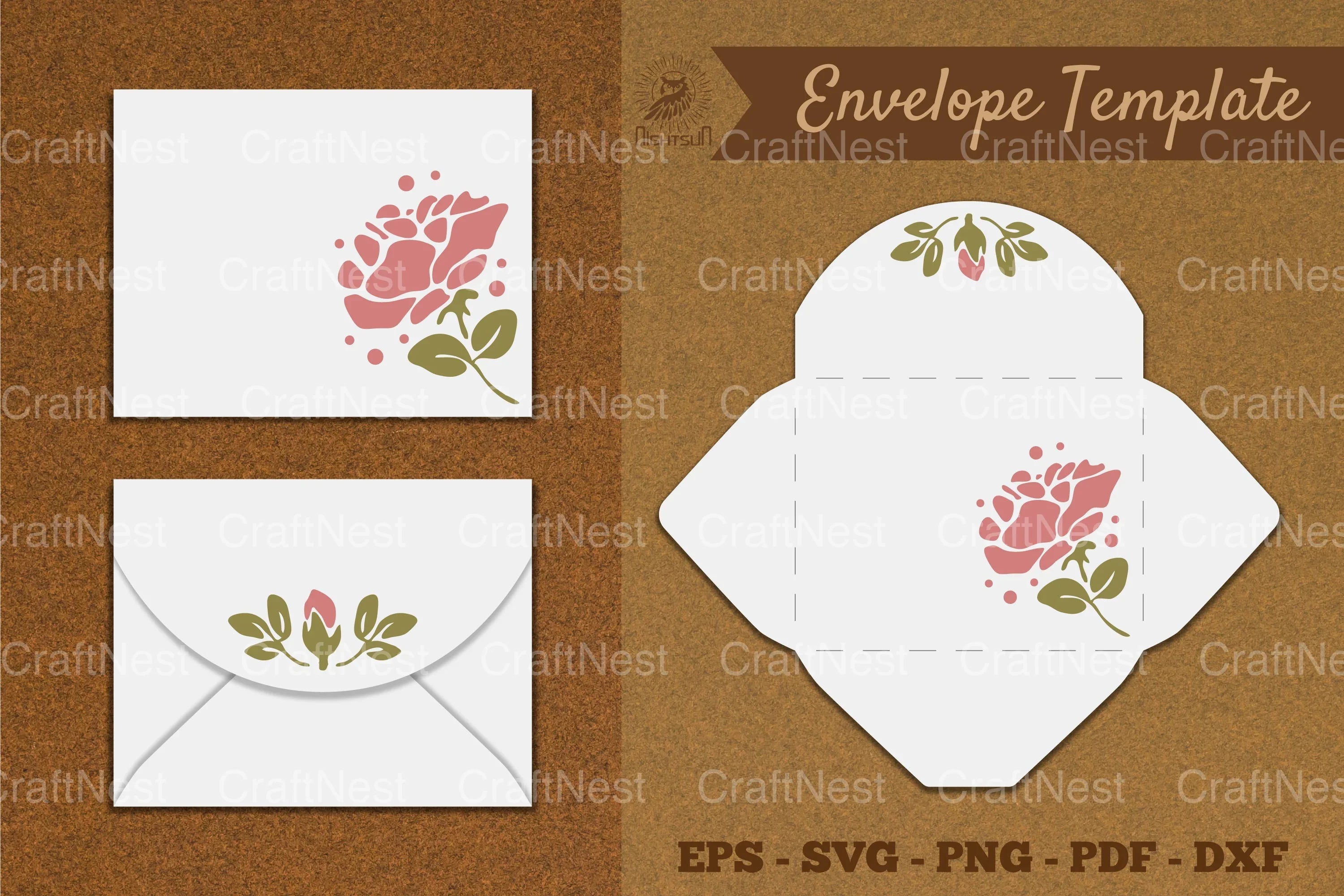 Flower Envelope Template SVG Bundle - CraftNest - Digital Crafting and Art