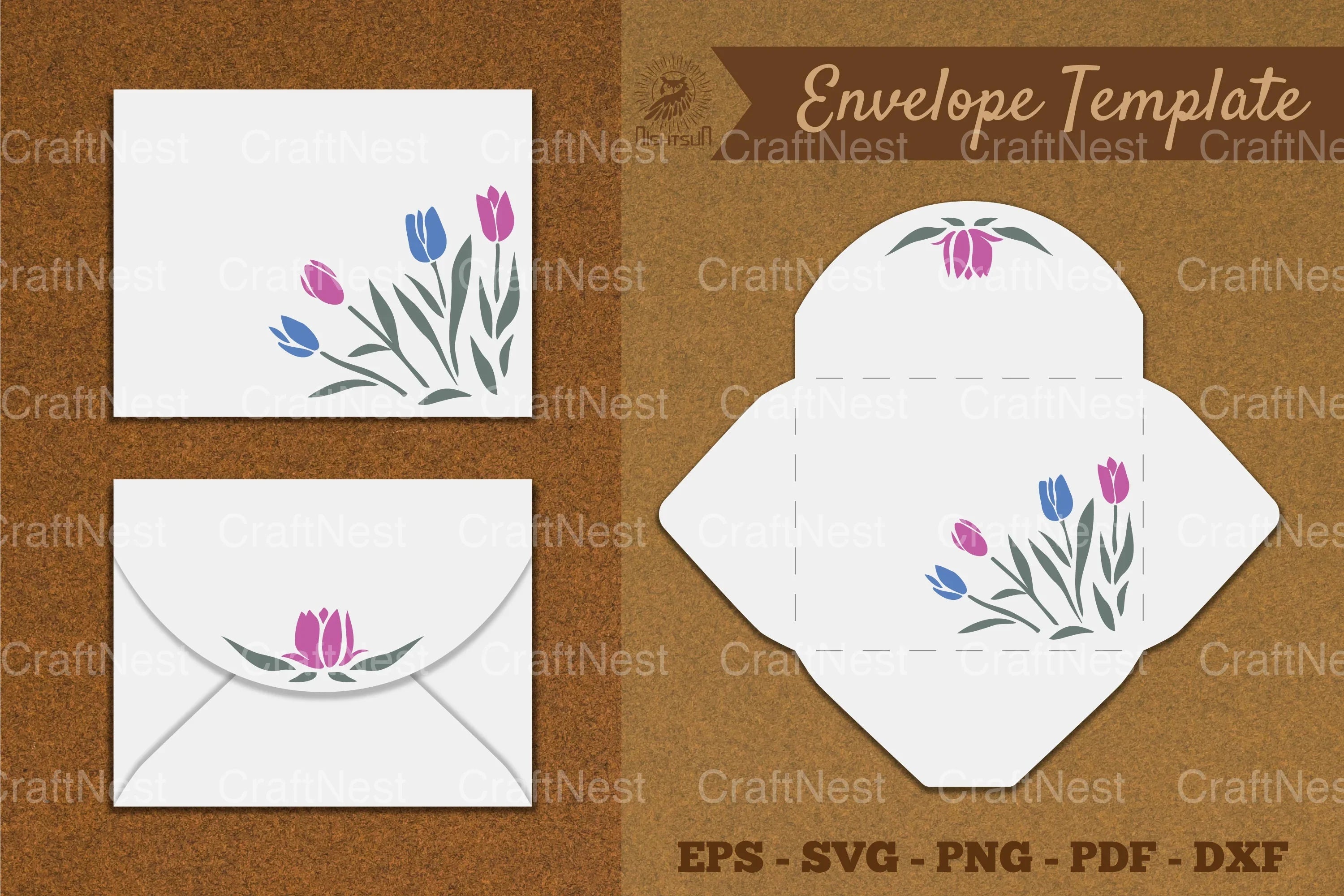 Flower Envelope Template SVG Bundle - CraftNest - Digital Crafting and Art