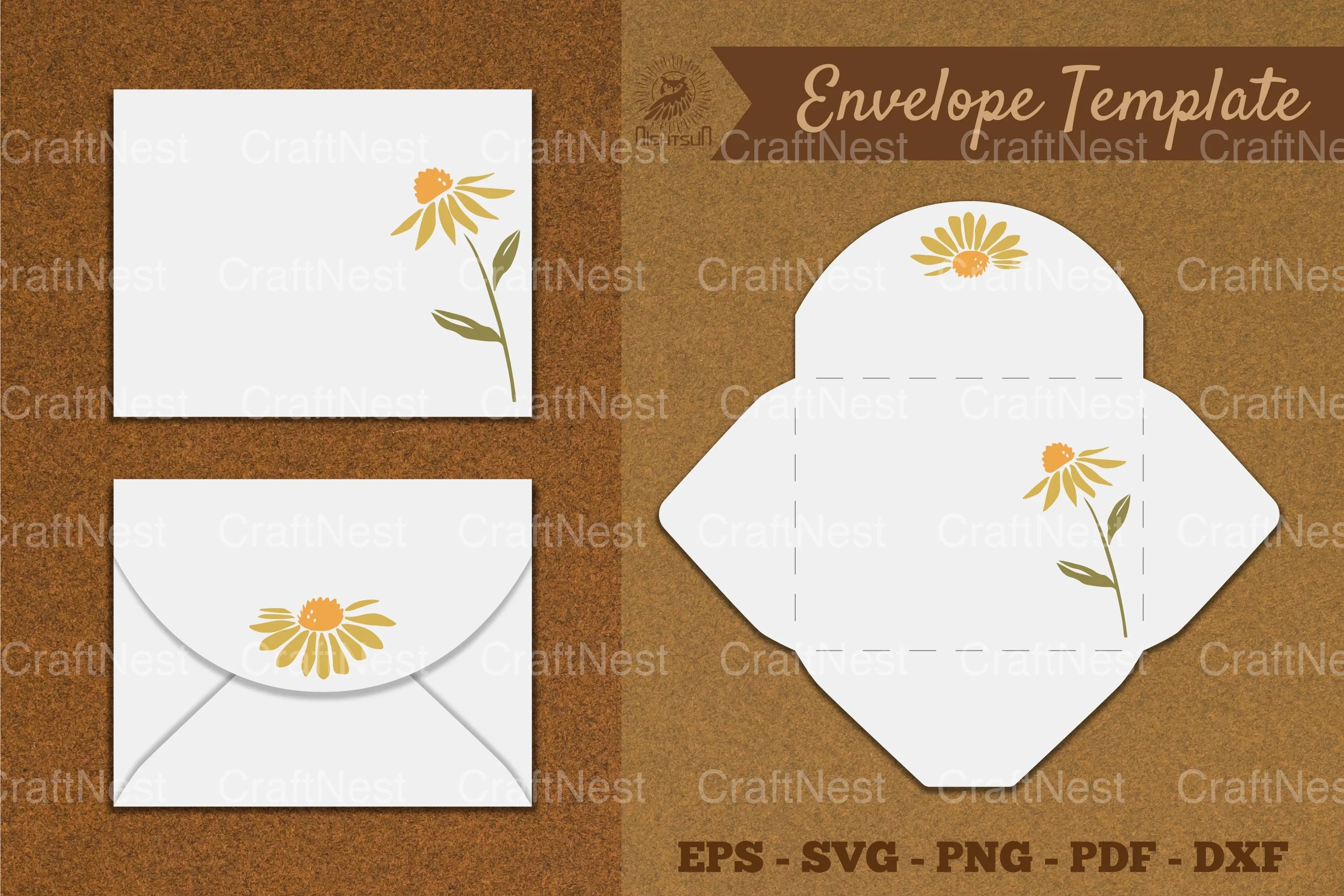 Flower Envelope Template SVG Bundle - CraftNest - Digital Crafting and Art