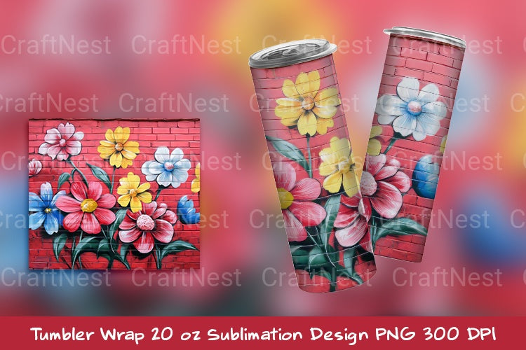 Flower Graffiti Tumbler Wrap