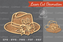 Flower Hat Laser Cut Decoration Clipart Bundle - CraftNest - Digital Crafting and Art