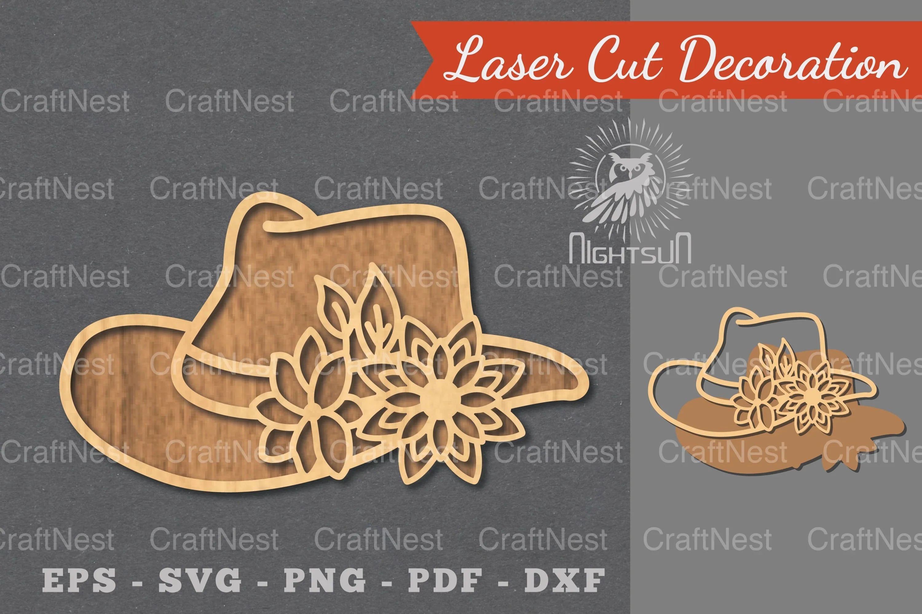 Flower Hat Laser Cut Decoration Clipart Bundle - CraftNest - Digital Crafting and Art