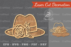 Flower Hat Laser Cut Decoration Clipart Bundle - CraftNest - Digital Crafting and Art