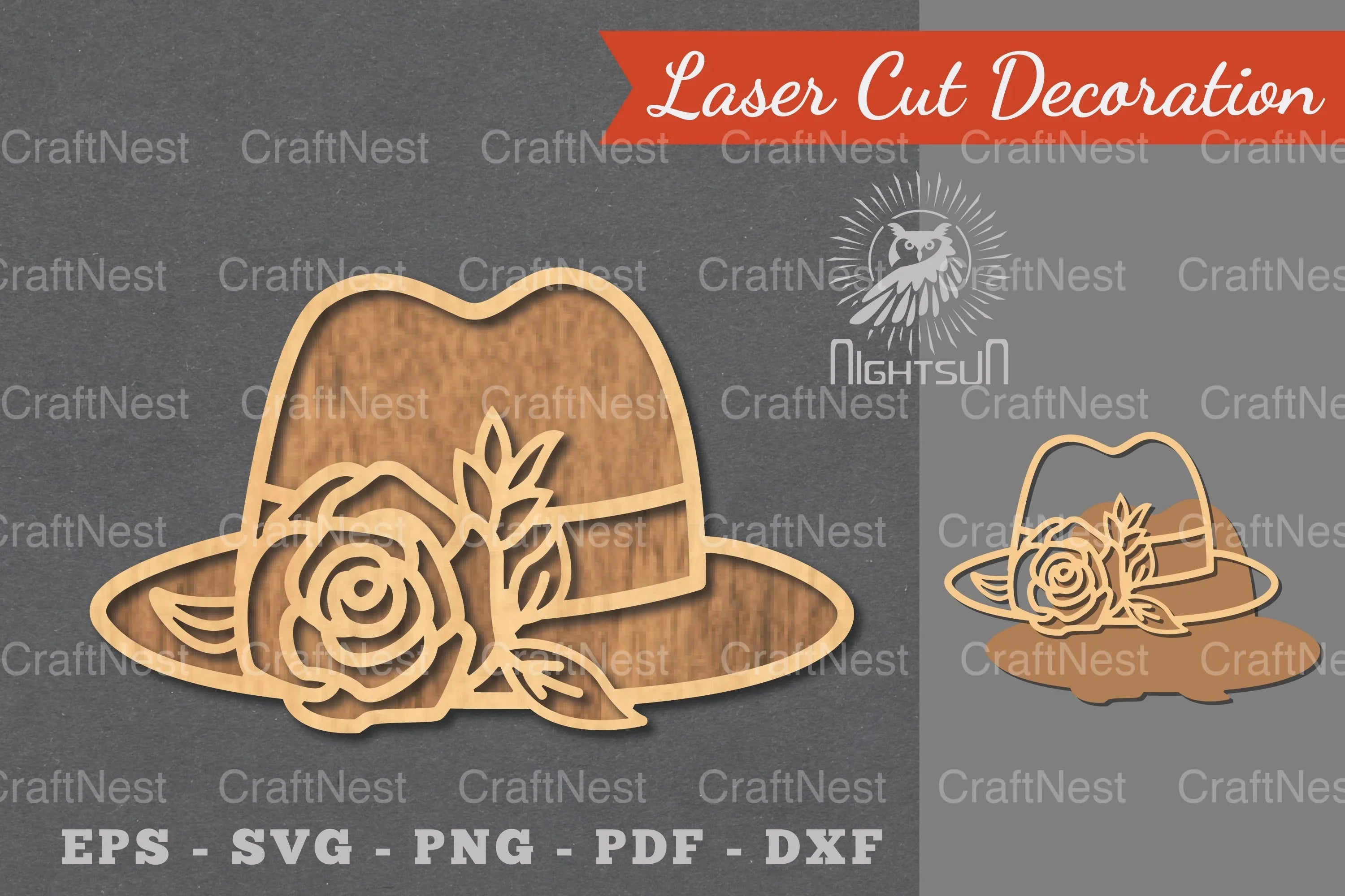 Flower Hat Laser Cut Decoration Clipart Bundle - CraftNest - Digital Crafting and Art