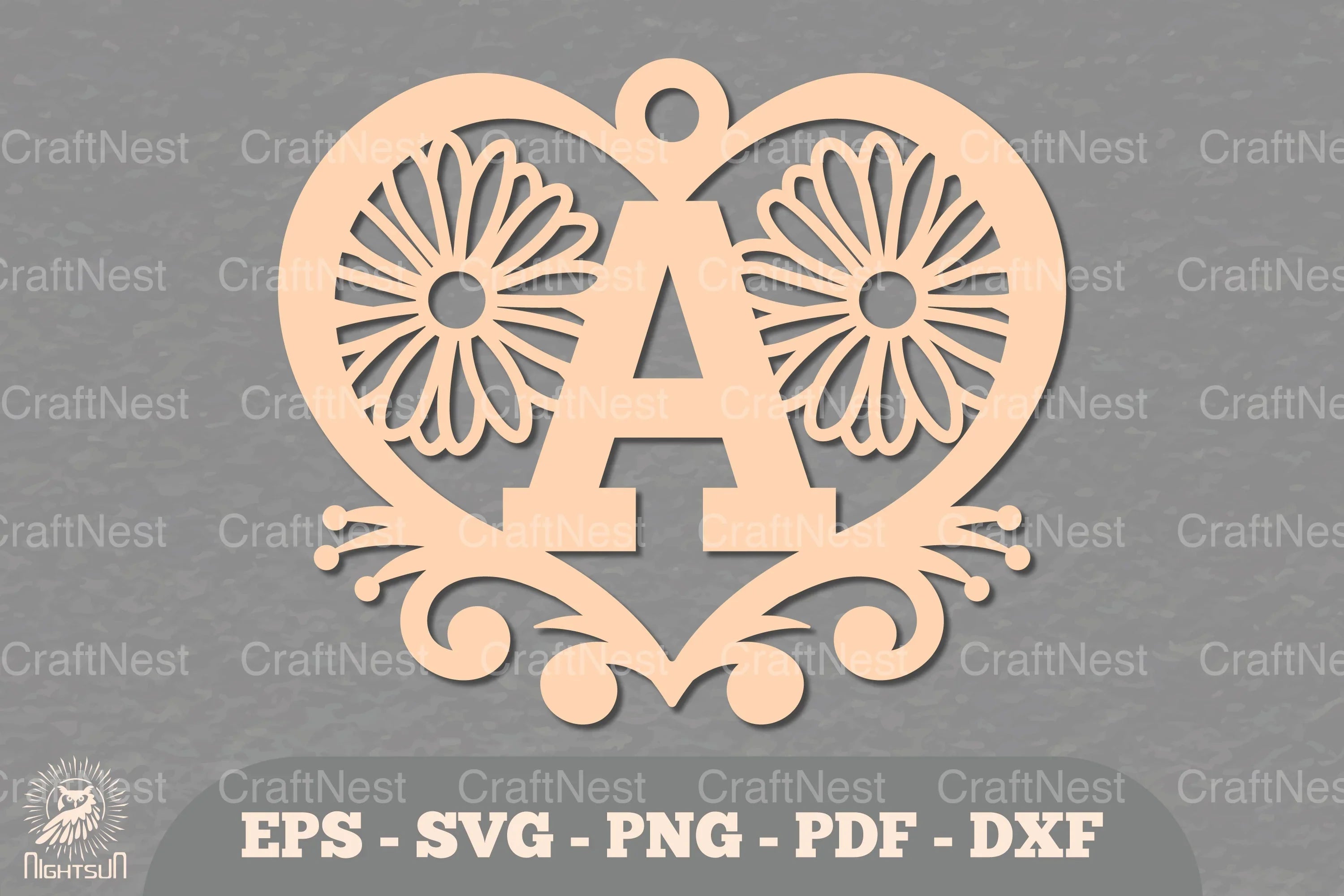 Flower Heart Alphabet Ornament - Letter A Clipart Bundle - CraftNest - Digital Crafting and Art