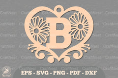 Floral Heart Alphabet Ornament Letter B Clipart Bundle - CraftNest - Digital Crafting and Art