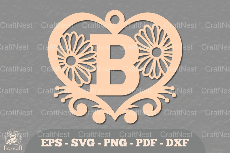 Floral Heart Alphabet Ornament Letter B Clipart Bundle - CraftNest - Digital Crafting and Art