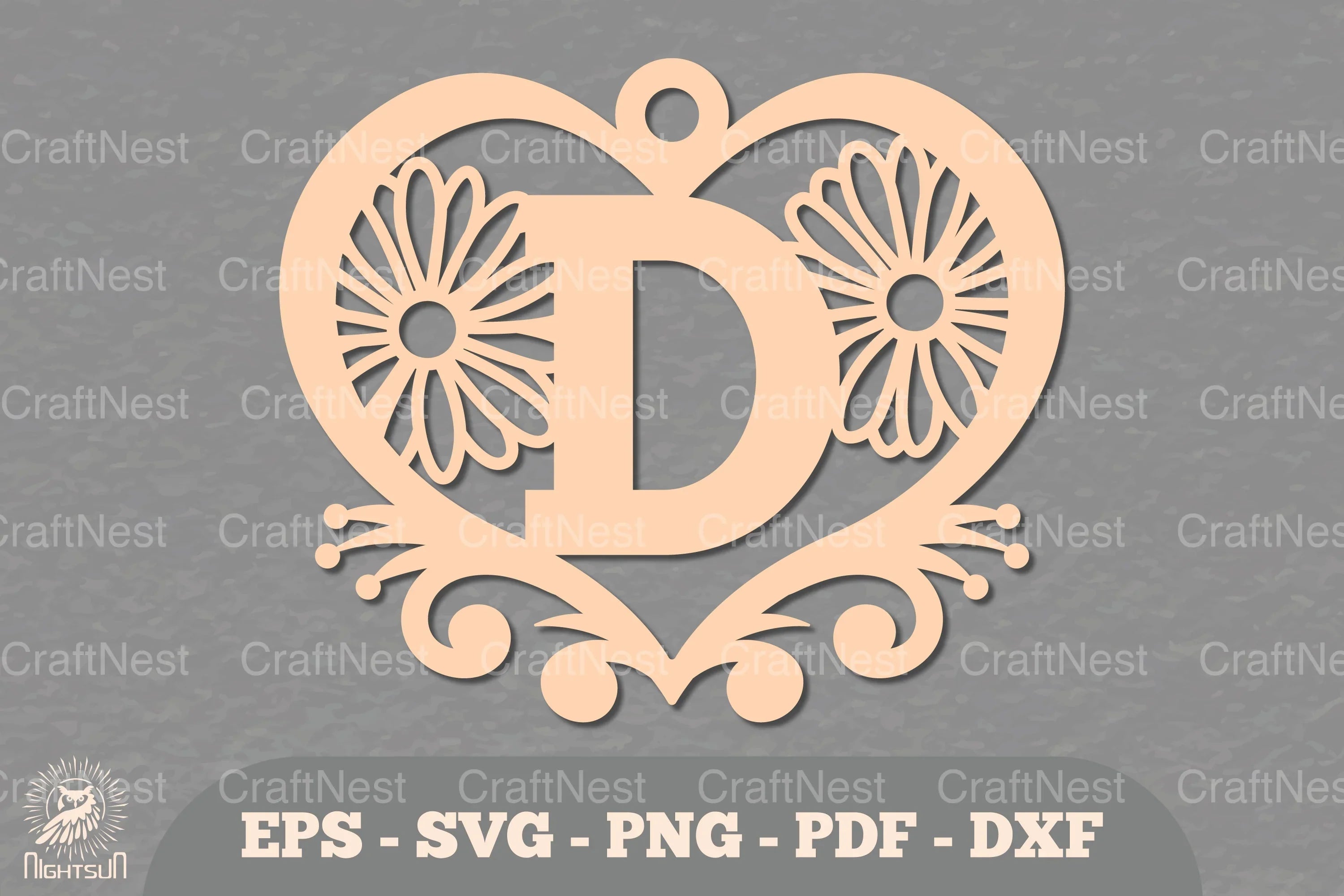 Flower Heart Alphabet Ornament - Letter D Clipart Bundle - CraftNest - Digital Crafting and Art