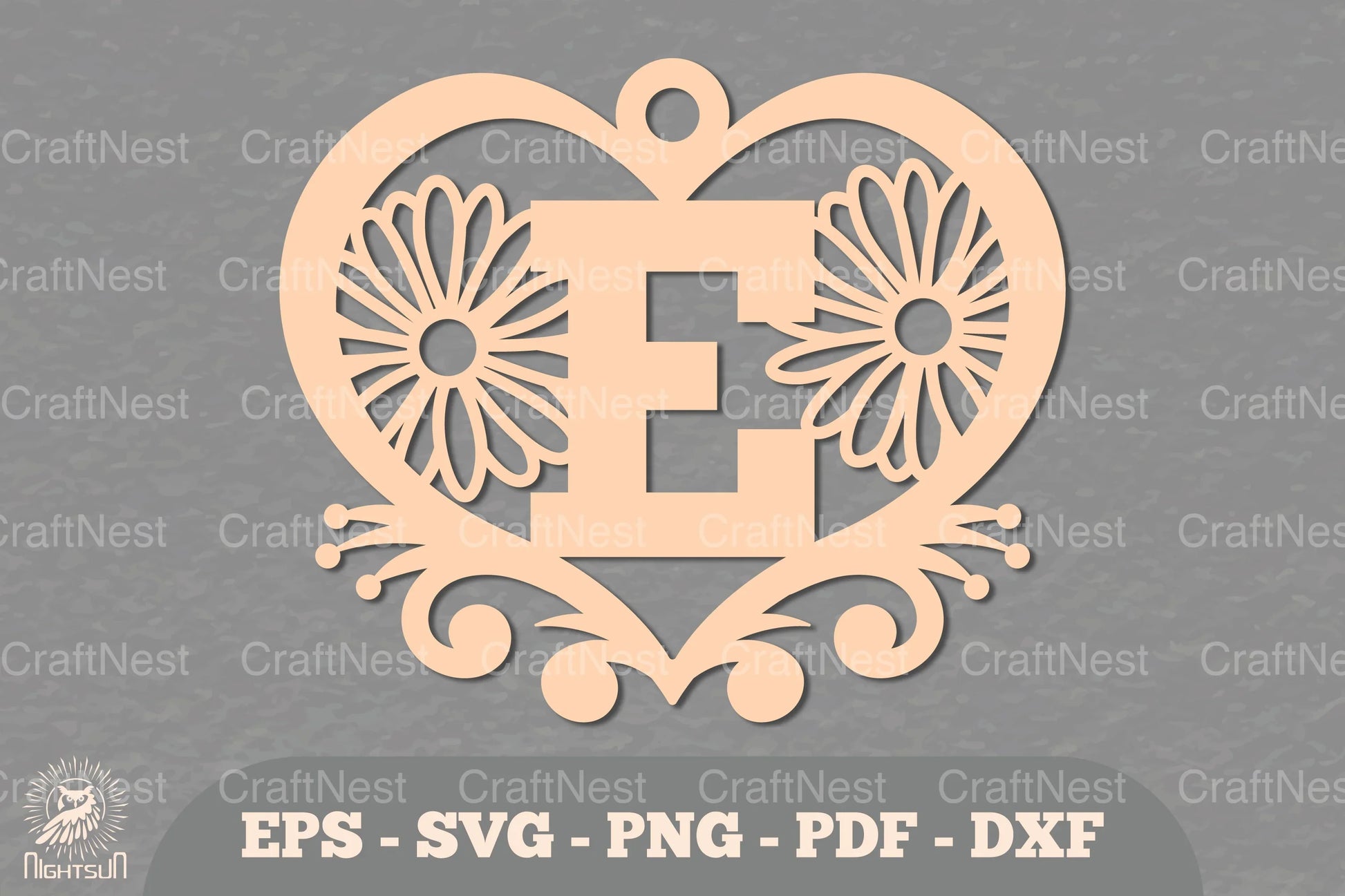 Floral Heart Alphabet Ornament - Letter E Clipart Bundle - CraftNest - Digital Crafting and Art