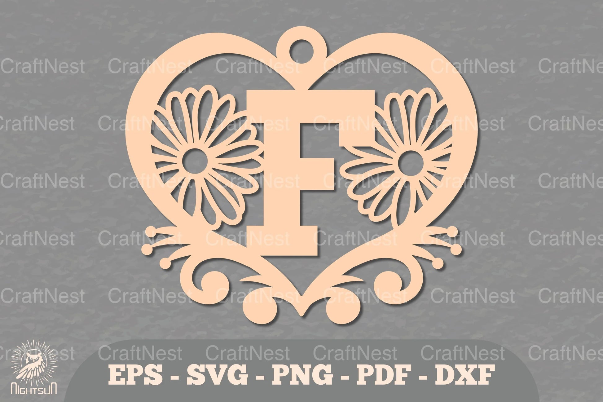 Floral Heart Alphabet Ornament Letter F Clipart Bundle - CraftNest - Digital Crafting and Art