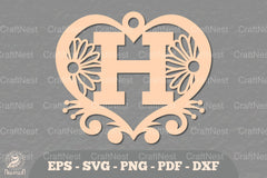 Flower Heart Alphabet Ornament Letter H Clipart Bundle - CraftNest - Digital Crafting and Art