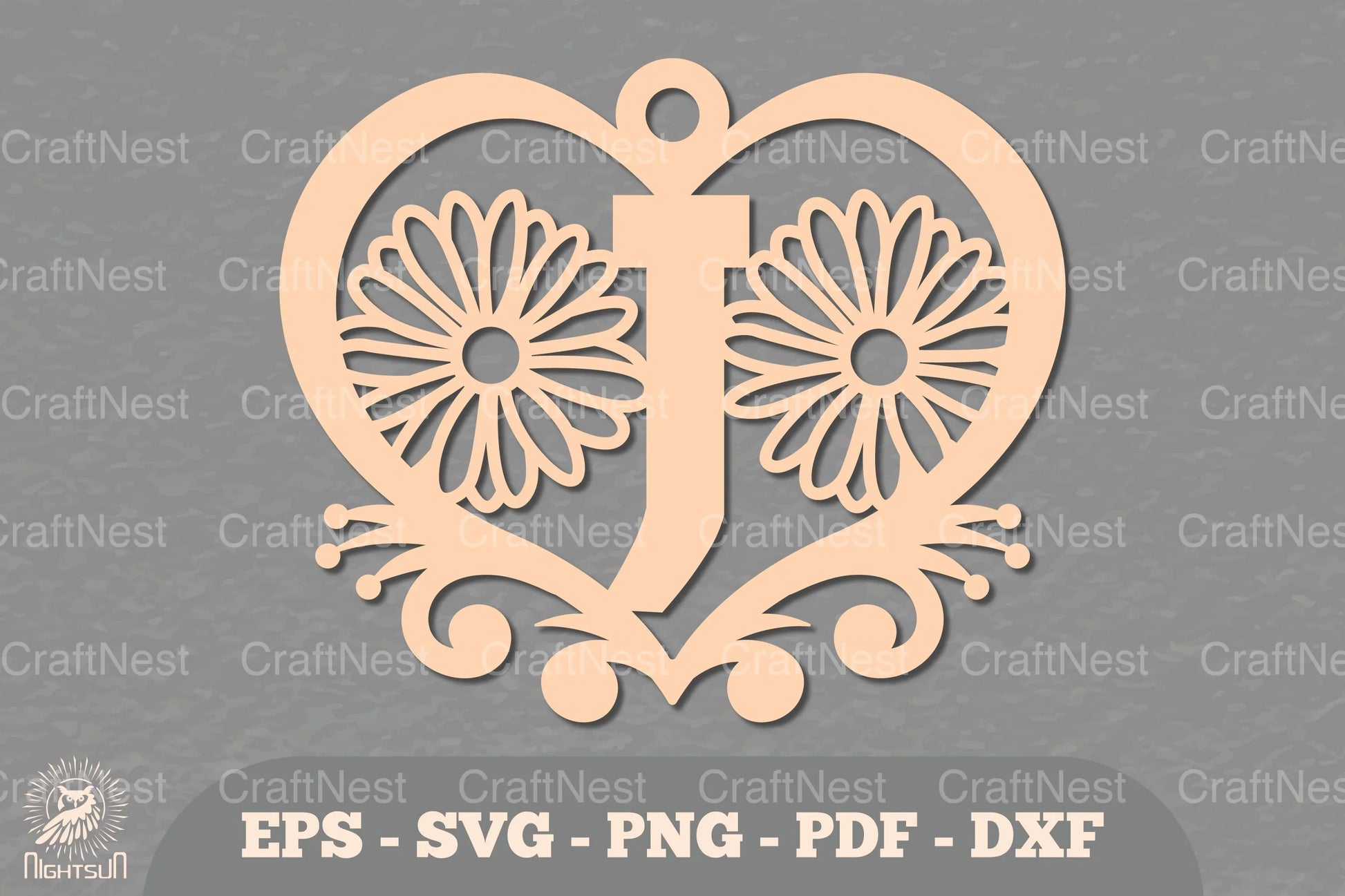Flower Heart Alphabet Ornament - Letter J Clipart Bundle - CraftNest - Digital Crafting and Art