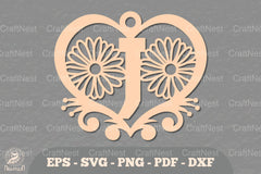 Flower Heart Alphabet Ornament - Letter J Clipart Bundle - CraftNest - Digital Crafting and Art