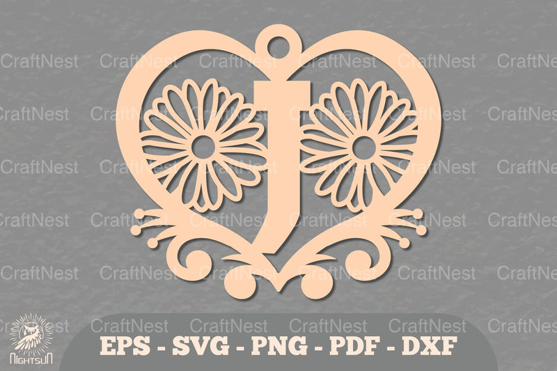 Flower Heart Alphabet Ornament - Letter J Clipart Bundle - CraftNest - Digital Crafting and Art