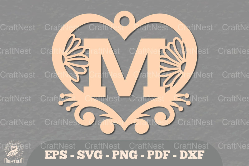 Flower Heart Alphabet Ornament - Letter M Clipart Bundle - CraftNest - Digital Crafting and Art
