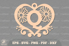 Flower Heart Alphabet Ornament Letter Q Clipart Bundle - CraftNest - Digital Crafting and Art