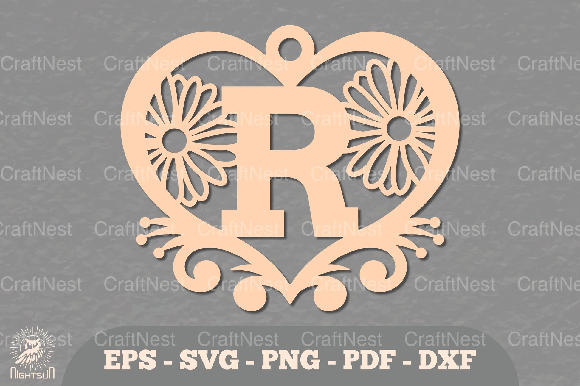 Flower Heart Alphabet Ornament - Letter R Clipart Bundle - CraftNest - Digital Crafting and Art