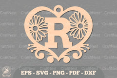Flower Heart Alphabet Ornament - Letter R Clipart Bundle - CraftNest - Digital Crafting and Art