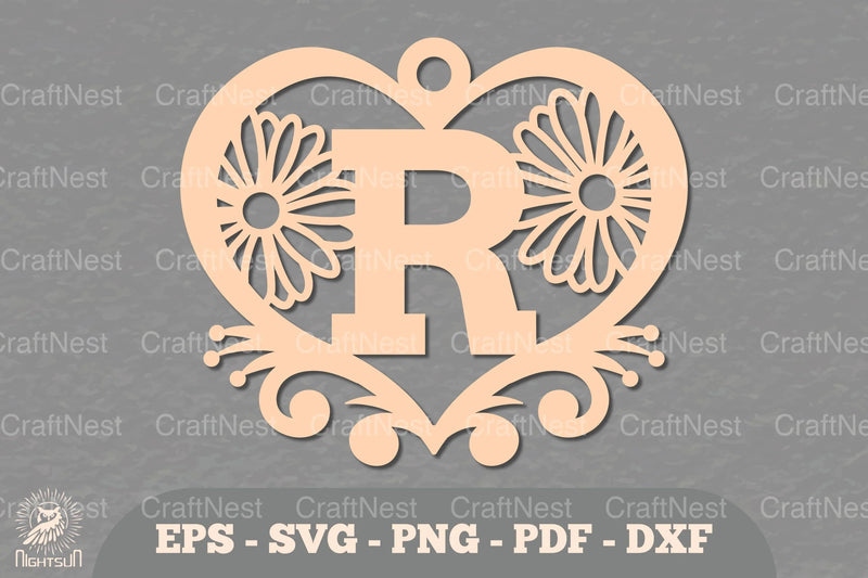 Flower Heart Alphabet Ornament - Letter R Clipart Bundle - CraftNest - Digital Crafting and Art