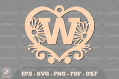 Flower Heart Alphabet Ornament - Letter W Clipart Bundle - CraftNest - Digital Crafting and Art